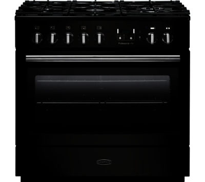 RANGEMASTER  Professional FX 90 Dual Fuel Range Cooker - Gloss Black & Chrome